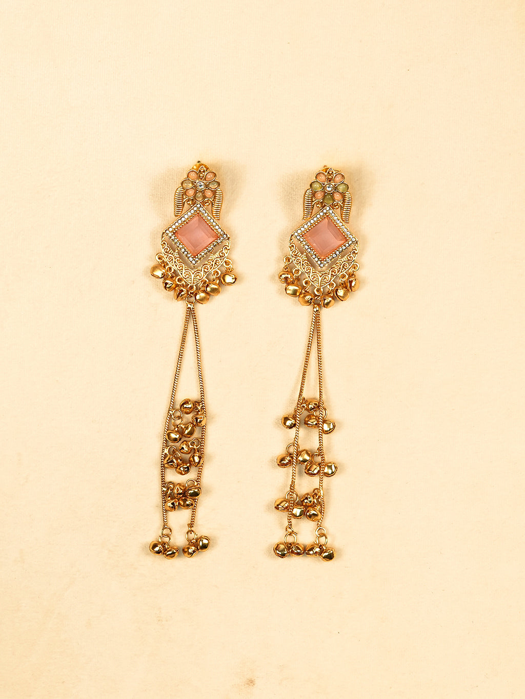 Aanura Gold Plated Royal Drop Jhumka Earrings