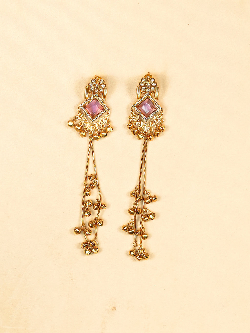 Aanura Gold Plated Royal Drop Jhumka Earrings