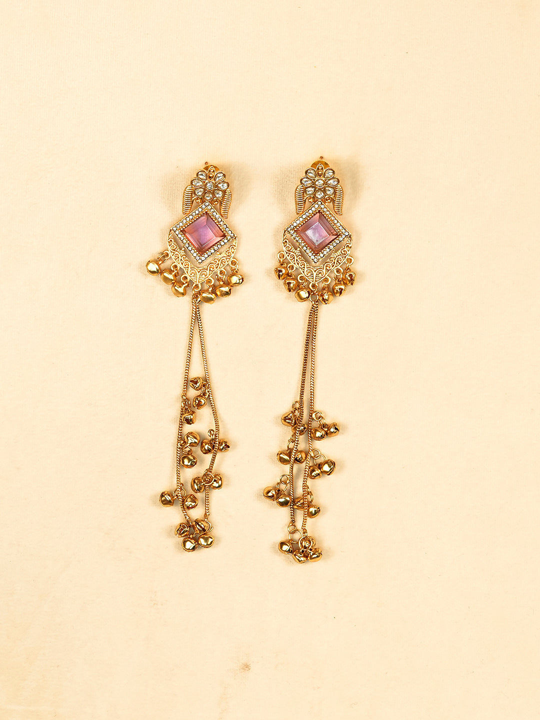 Aanura Gold Plated Royal Drop Jhumka Earrings