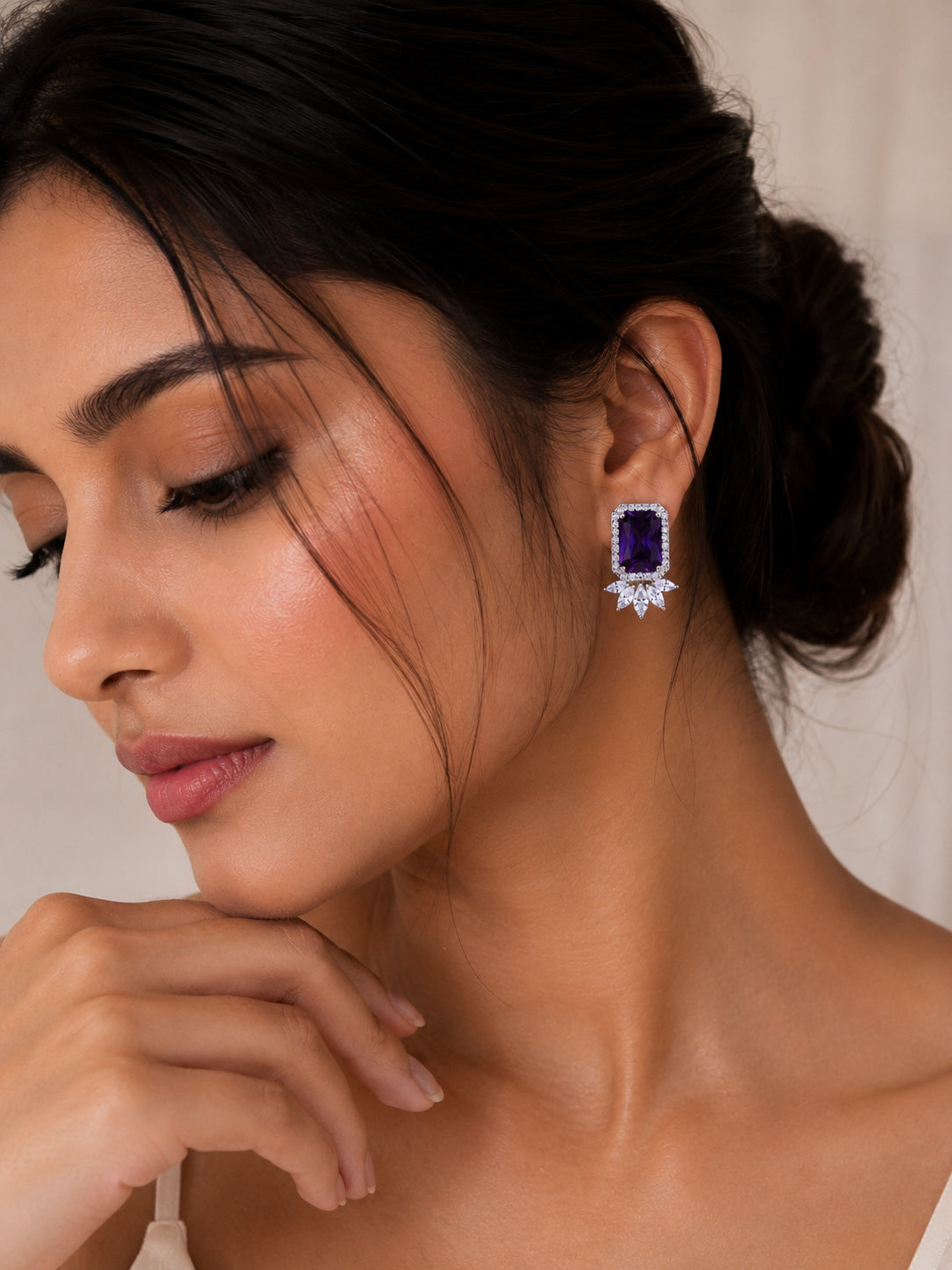 Aanura Yellow Cushion-Cut CZ Cluster Earrings