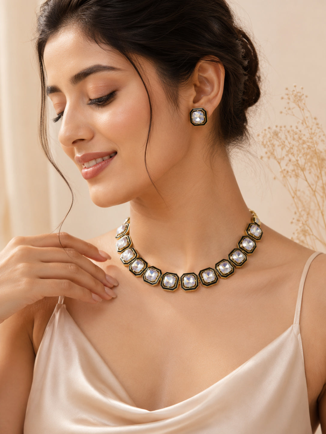 Aanura Bold Multi-Colour Gemstone Choker Necklace