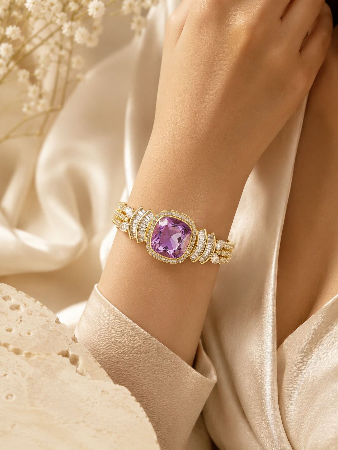 Aanura Regal Ruby Glow Gold Bracelet