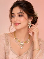 Aanura White Stone Drop Necklace Set