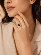 Rhodium Plated Yellow Halo Anti-Tarnish Waterproof Ring