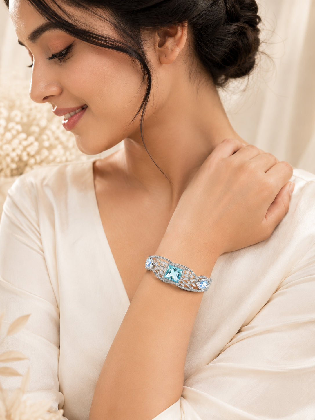 Aanura Emerald Grace Silver Bracelet