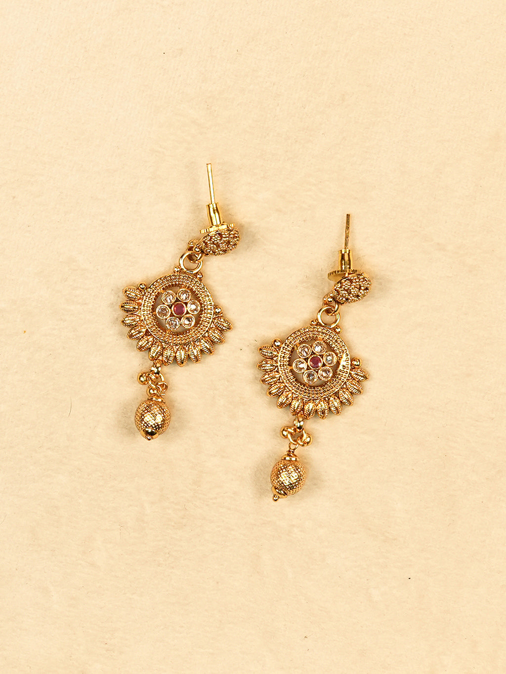 Aanura Gold Plated Sunburst Necklace Set