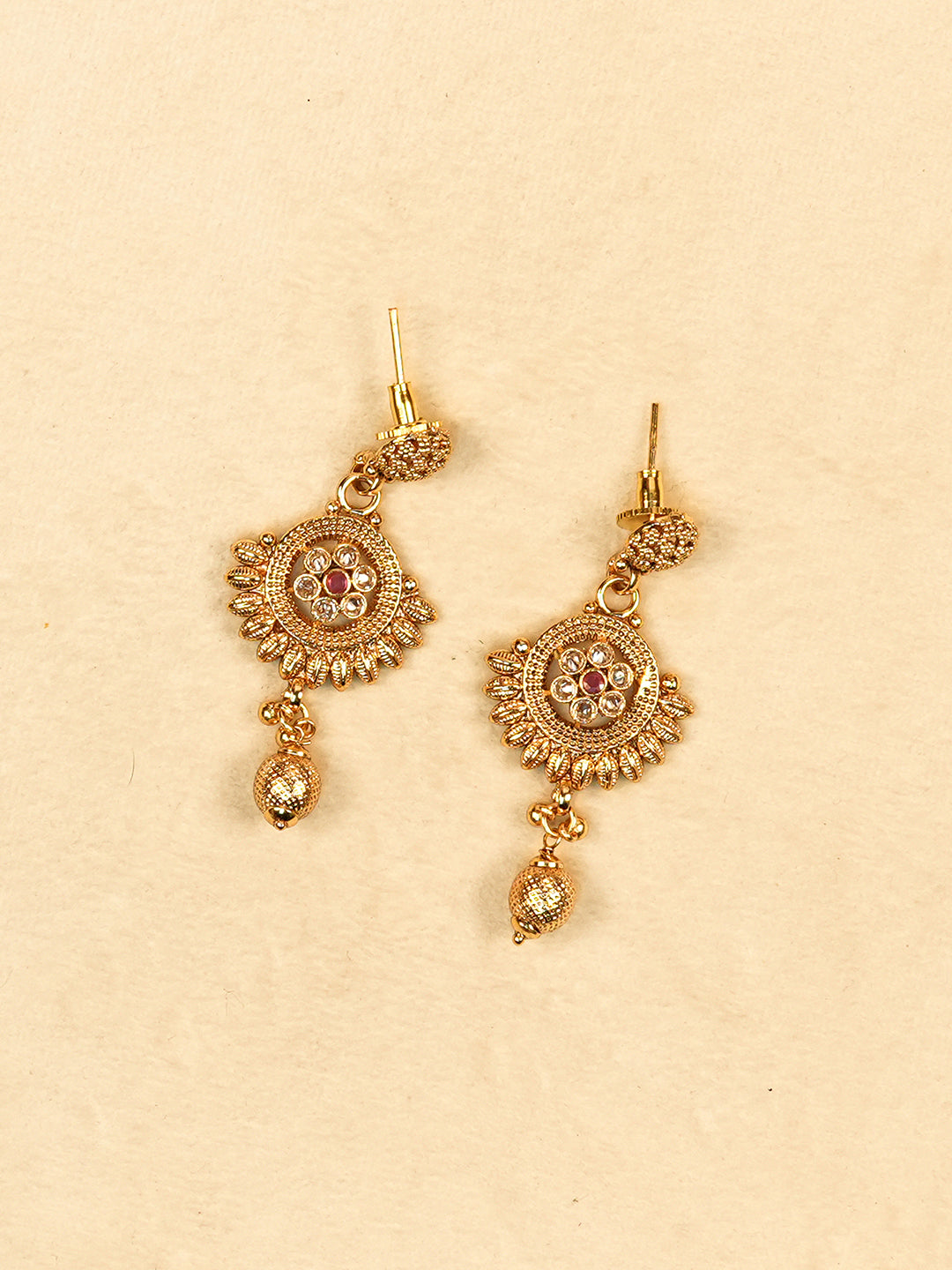 Aanura Gold Plated Sunburst Necklace Set