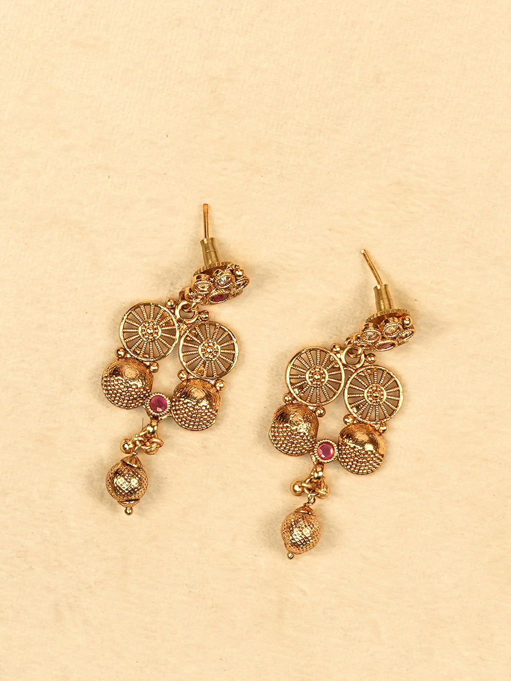 Aanura Gold Plated Heritage Disc Necklace Set