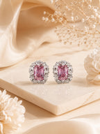 Aanura Yellow Radiant Floral Halo Stud Earrings
