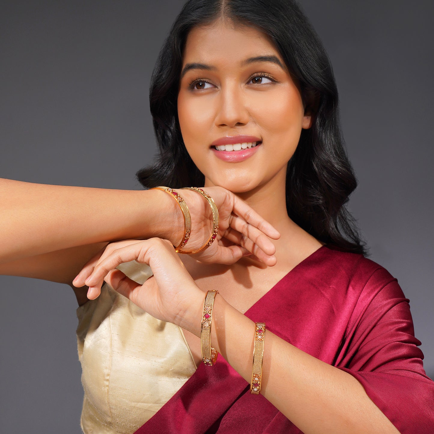 Aanura Gold Plated Minimal Heritage Bangle