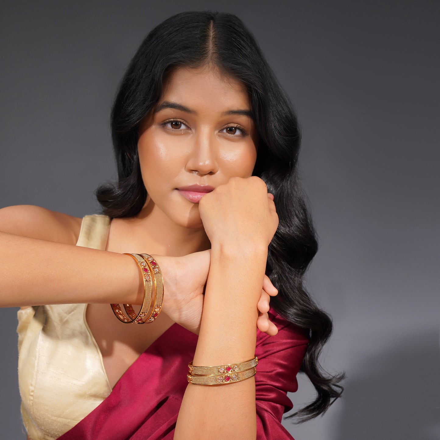 Aanura Gold Plated Minimal Heritage Bangle