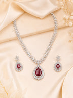 Aanura Royal Black Teardrop Necklace Set