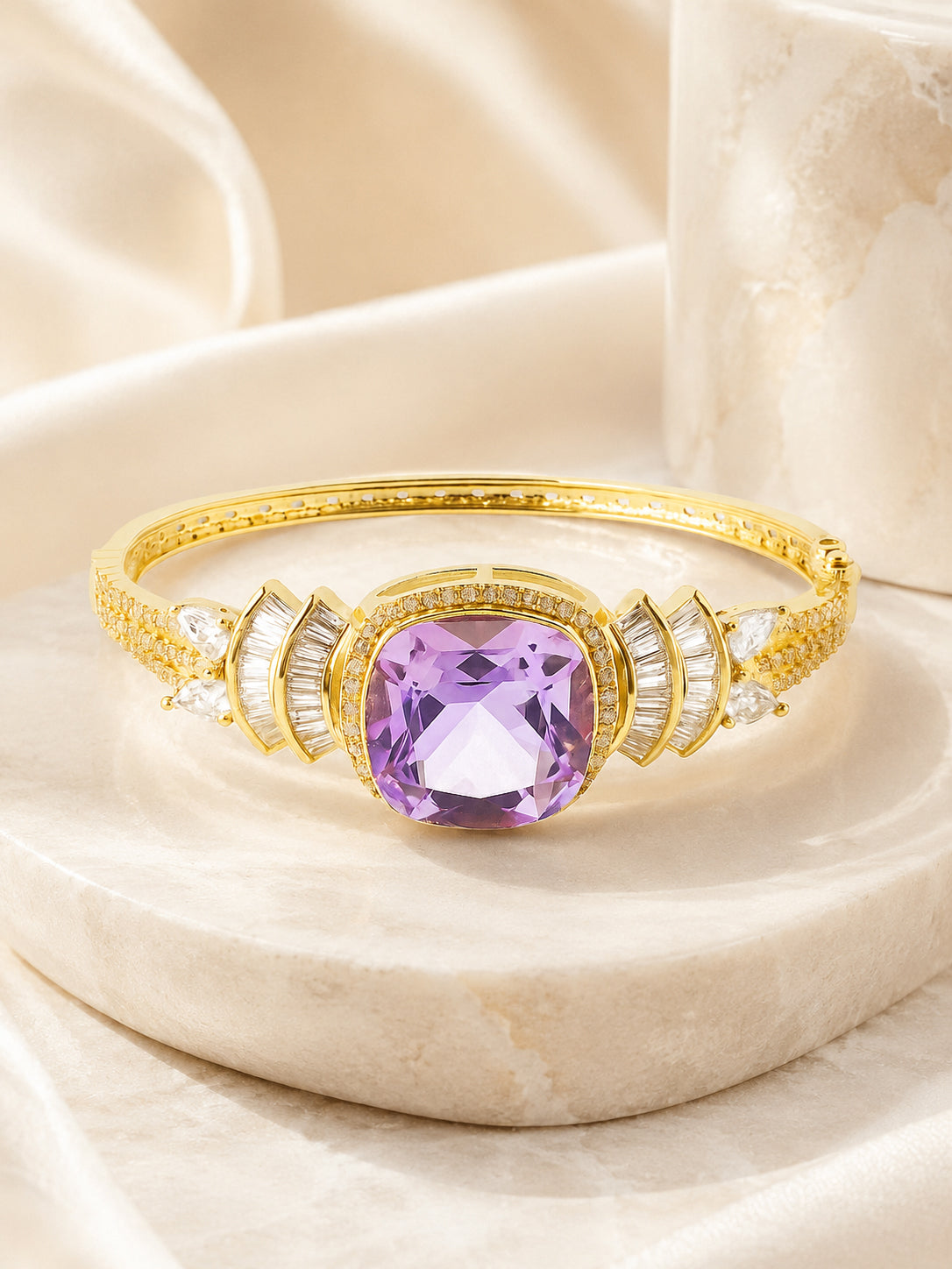Aanura Regal Ruby Glow Gold Bracelet
