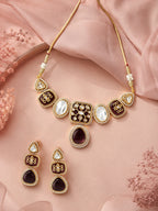 Aanura Kundan Choker Necklace with Teardrop Pendant
