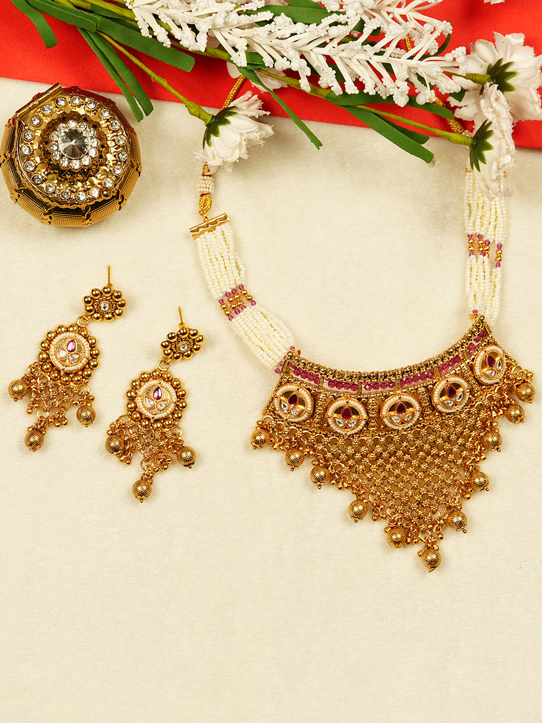 Aanura Gold Plated Heritage Necklace Set