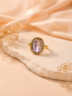 18K Gold Plated Crystal Statement Anti-Tarnish Waterproof Ring