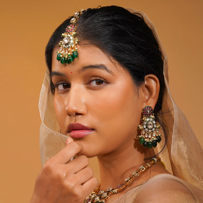 Aanura Gold Plated Traditional Necklace Set