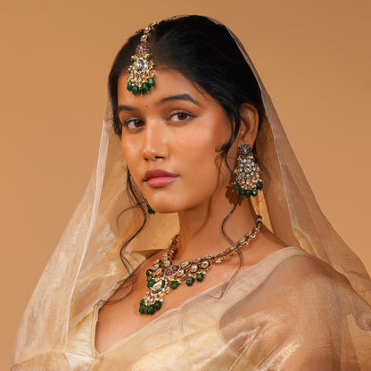 Aanura Gold Plated Traditional Necklace Set