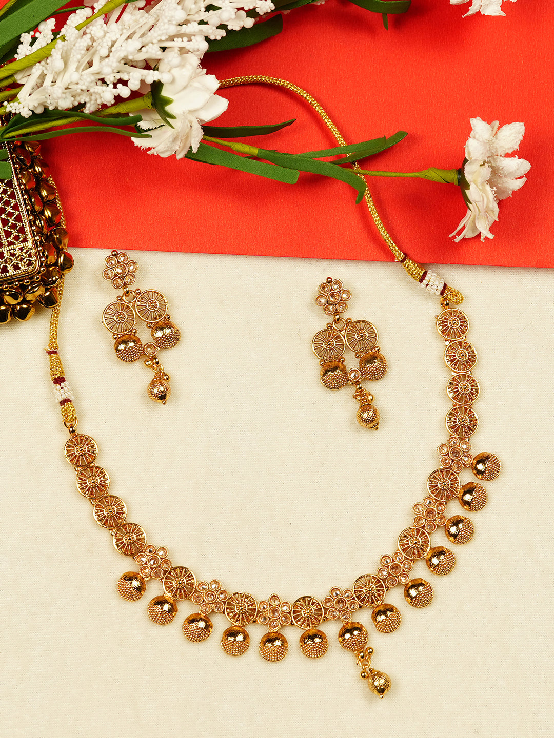 Aanura Gold Plated Heritage Disc Necklace Set