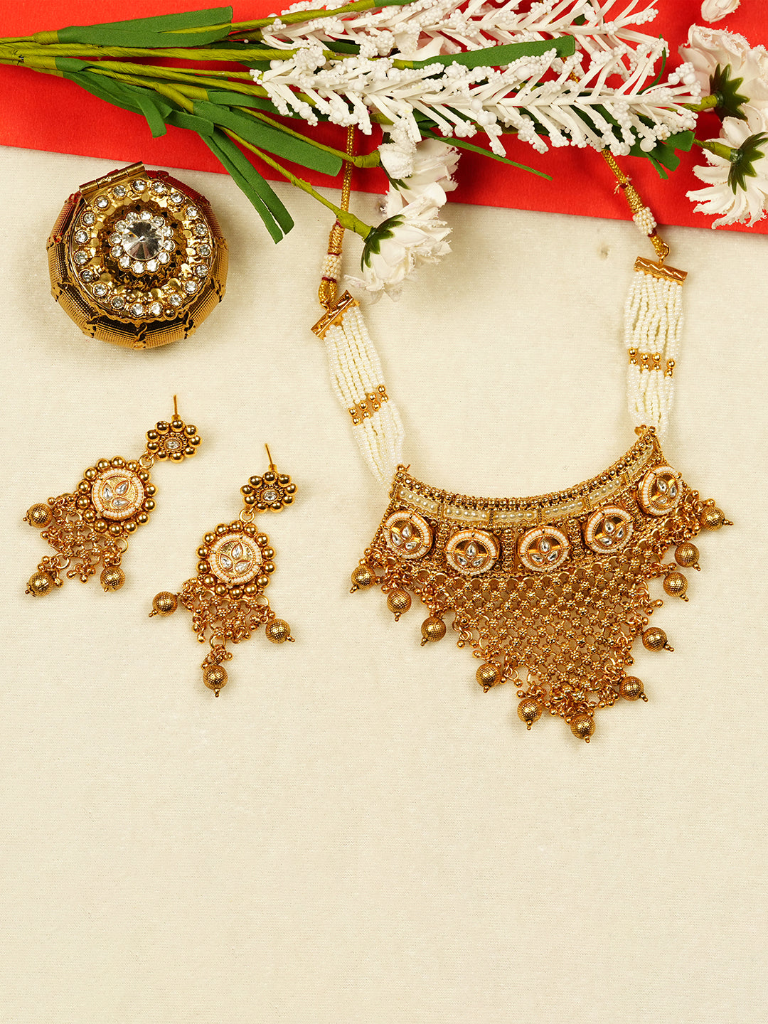 Aanura Gold Plated Heritage Necklace Set