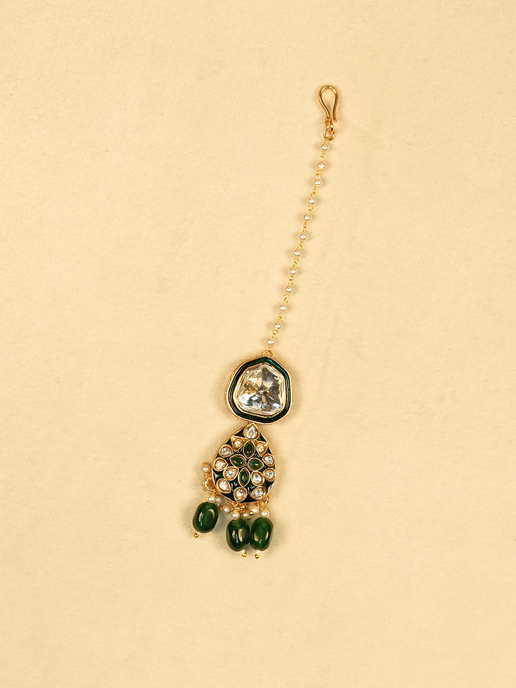 Aanura Gold Traditional Necklace Set With Earrings