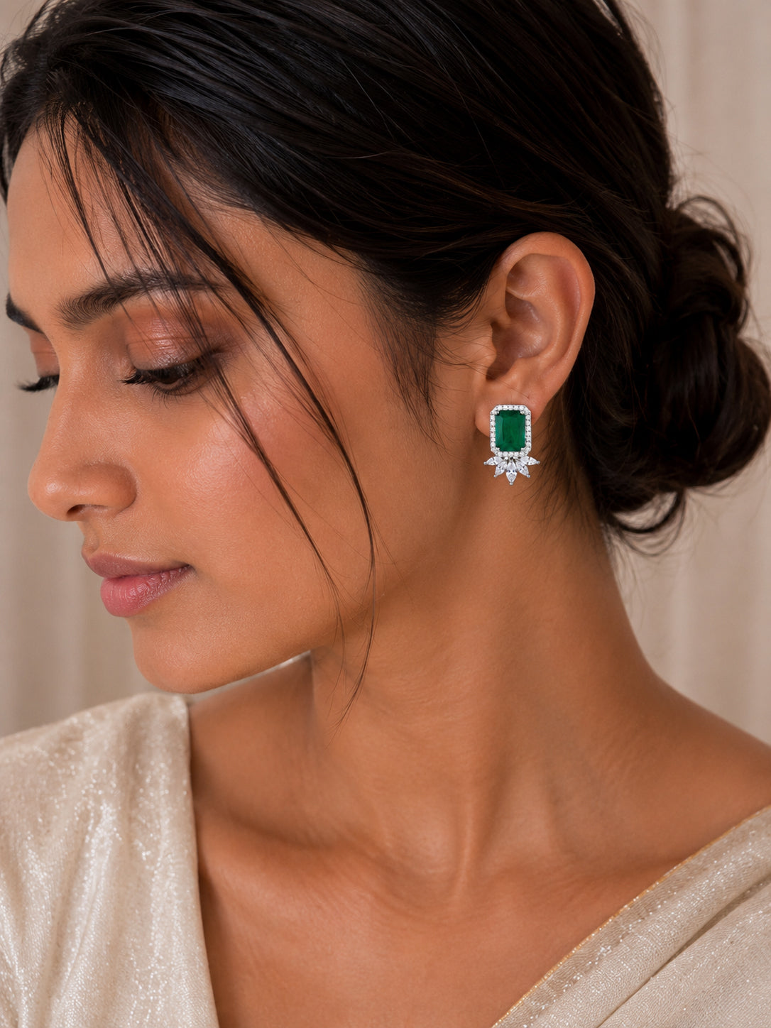 Aanura Yellow Cushion-Cut CZ Cluster Earrings