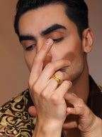 Aanura 18K Gold-Plated Anti-Tarnish & Water-Proof Stainless Steel Band Ring For Him