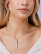 Aanura Navira Multi-Stone Linear Drop Necklace