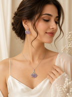 Aanura Leaf Cluster Necklace & Earrings Set