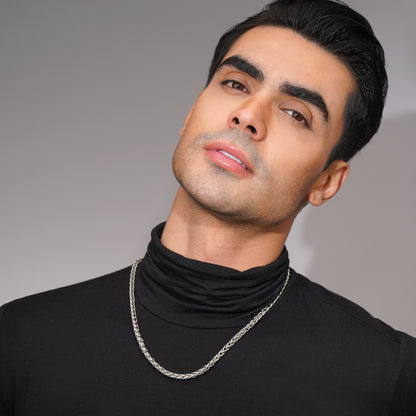 Aanura Silver Rope Chain for Men