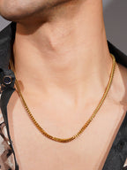 18K Gold-Plated Cuban Anti-Tarnish Waterproof Stainless Steel Chain for Men