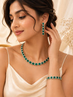 Aanura Green Malachite Necklace, Bracelet & Earring Set