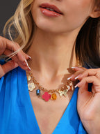 Aanura Charm Layered Statement Necklace