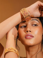 Aanura Gold Plated Heritage Stonework Bangle