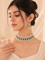Aanura Emerald Pearl Choker Necklace Set