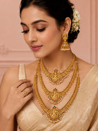 Aanura Gold-Plated Temple Necklace & Earrings Set