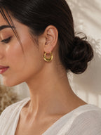 Aanura Gold Plated Swirl Hoop Earrings