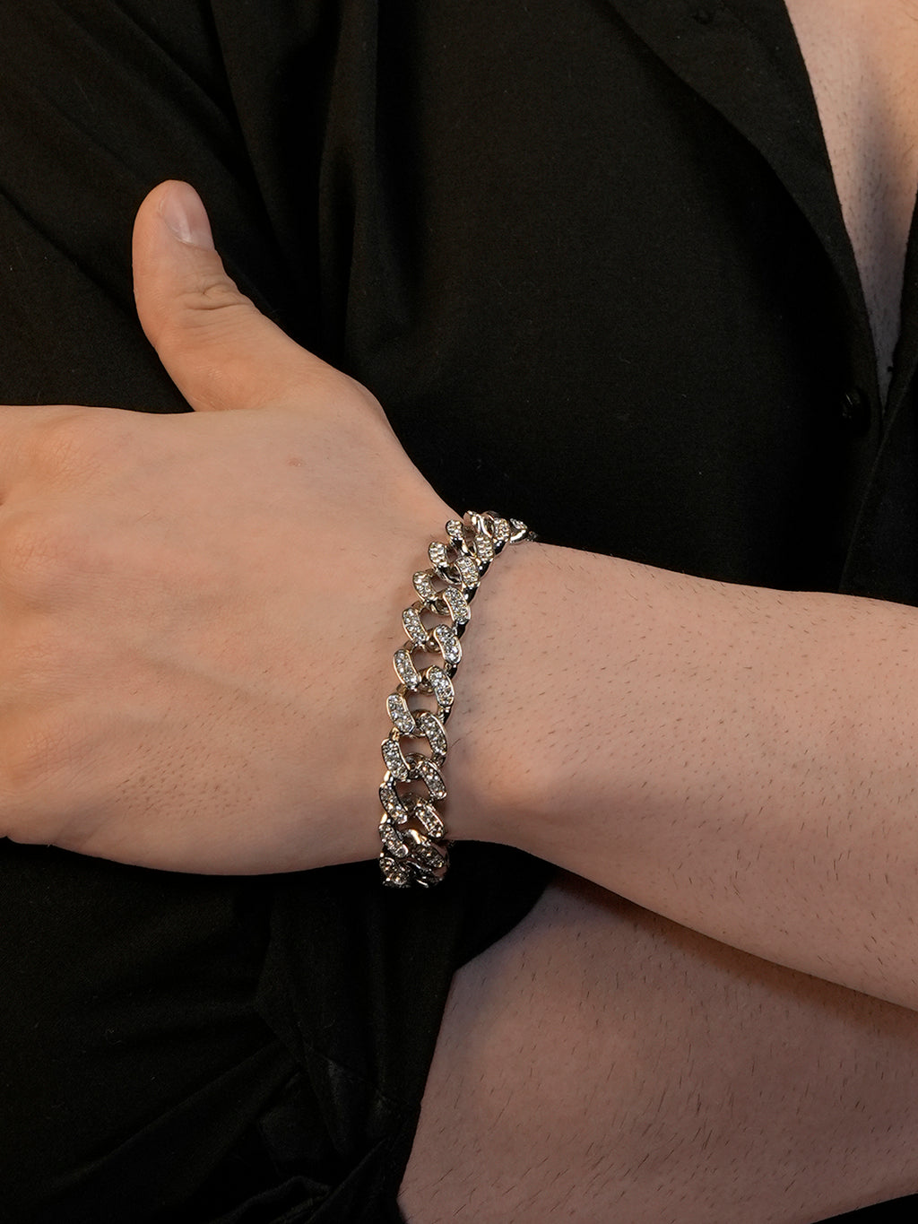 Rhodium Plating Anti Tarnish Waterproof Pavé Bracelet