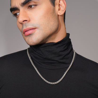 Aanura Silver Rope Chain for Men