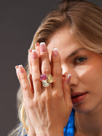 18K Gold Plated Pearl Petal Anti-Tarnish Waterproof Ring