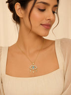 18K Gold Plated Blue Eye Crystal Drop Necklace