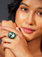 18K Gold Plated Pearl Accent Anti-Tarnish Waterproof Ring