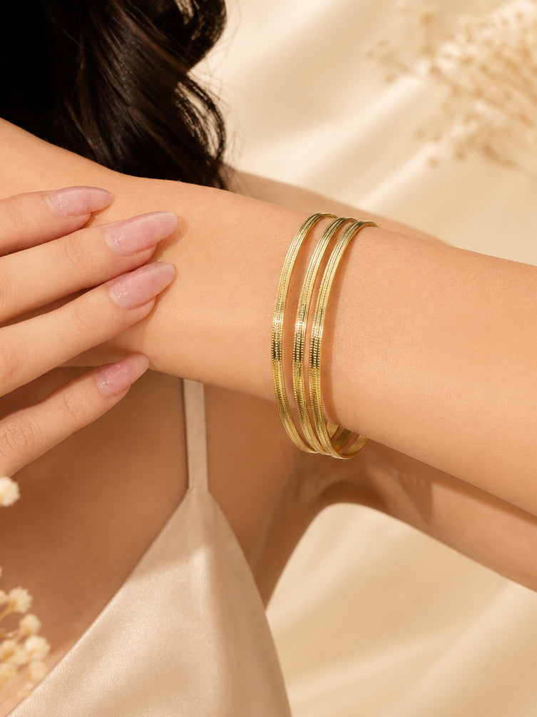 Aanura Classic Slim Line Slip-On Bracelet Set
