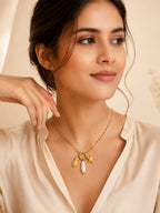 18K Gold Plated Pineapple Pearl Star Charm Necklace