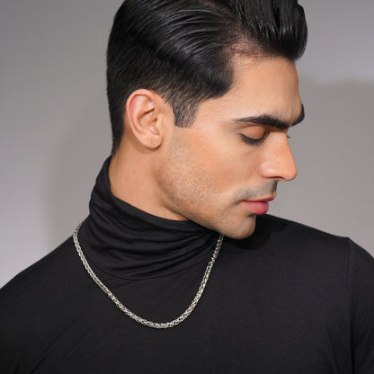 Aanura Silver Rope Chain for Men