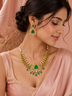 Aanura Antique Bridal Necklace with Ruby Red Stones