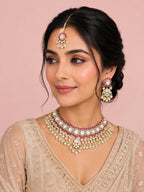 Aanura Pearl Kundan Bridal Necklace Set