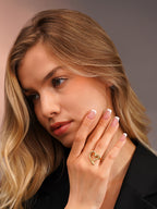 18K Gold Plated Open Heart Anti-Tarnish Waterproof Ring