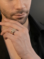 18K Gold CZ Octagon Anti-Tarnish Waterproof Ring