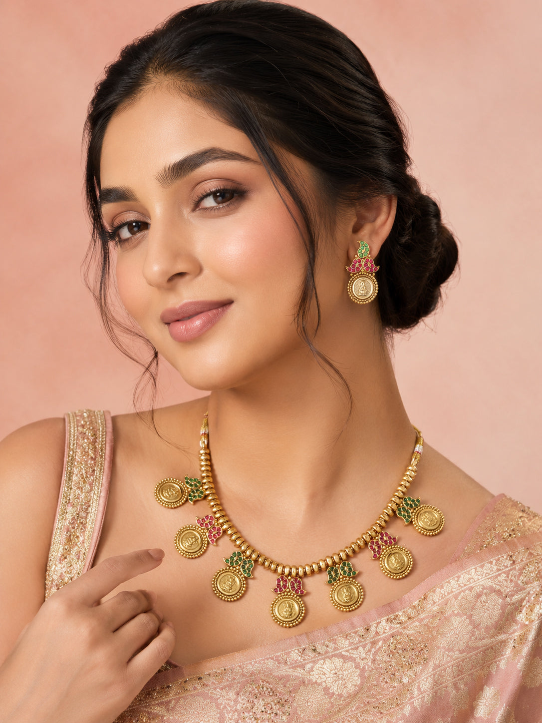 Aanura Temple Coin Choker Necklace